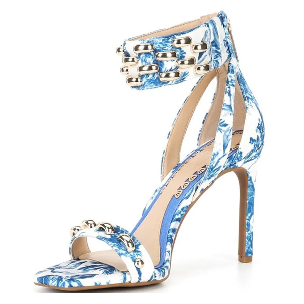 NEW Gianni Bini x Shea Leigh Mills Carter Hardware Detail Ankle Wrap Sandals - Picture 4 of 6